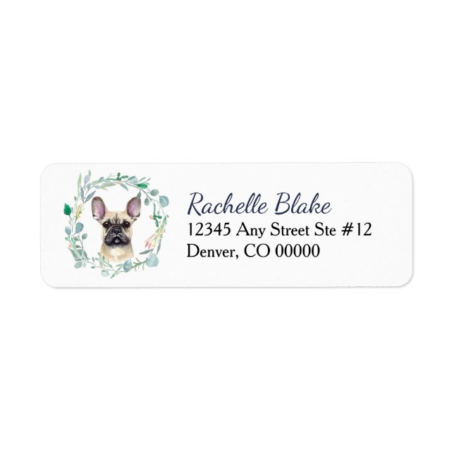 French Bulldog Wreath Return Address (Front)