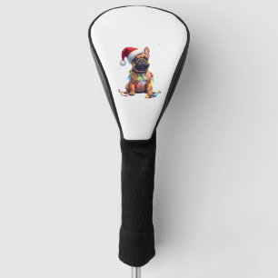 French Bulldog Xmas Lighting Santa French Bulldog  Golf Head Cover