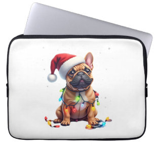 French Bulldog Xmas Lighting Santa French Bulldog Laptop Sleeve