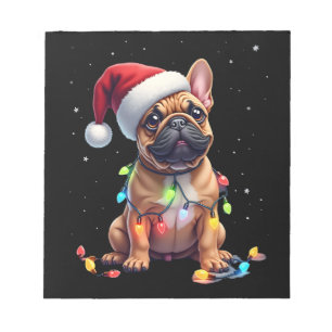 French Bulldog Xmas Lighting Santa French Bulldog  Notepad