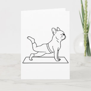 French Bulldog Yoga Funny Frenchie Card