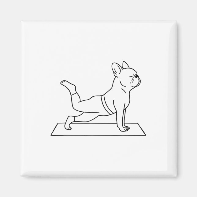 French Bulldog Yoga Funny Frenchie  Magnet (Front)