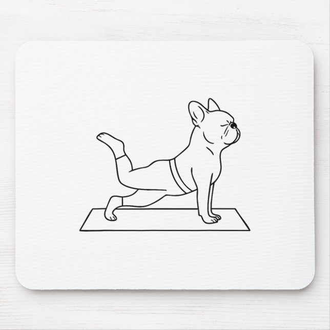 French Bulldog Yoga Funny Frenchie  Mouse Pad (Front)