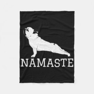 French Bulldog Yoga Funny Frenchie Namaste Lovers Fleece Blanket