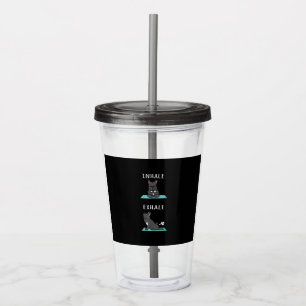 French Bulldog Yoga Inhale Exhale Funny Dog Gift . Acrylic Tumbler