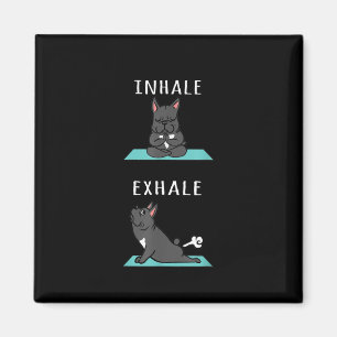 French Bulldog Yoga Inhale Exhale Funny Dog Gift . Magnet