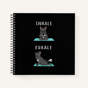 French Bulldog Yoga Inhale Exhale Funny Dog Gift Notebook