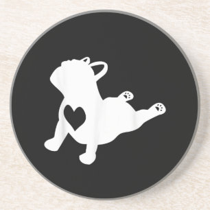 French Bulldog Yoga Love Heart Frenchie Workout Coaster