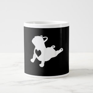 French Bulldog Yoga Love Heart Frenchie Workout Large Coffee Mug