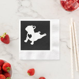 French Bulldog Yoga Love Heart Frenchie Workout Napkin