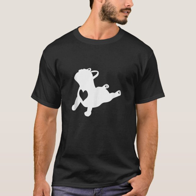 French Bulldog Yoga Pose Love Heart Frenchie Worko T-Shirt (Front)