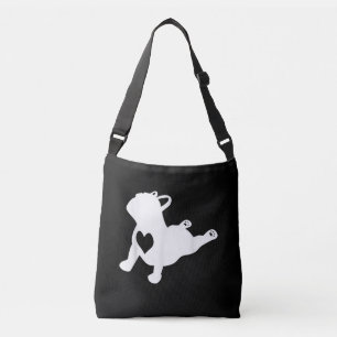 French Bulldog Yoga Pose Love Heart Gift Crossbody Bag