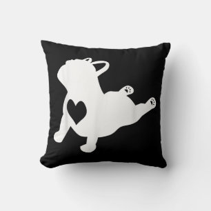 French Bulldog Yoga Pose Love Heart Gift Cushion