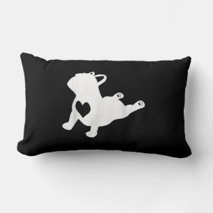 French Bulldog Yoga Pose Love Heart Gift Lumbar Cushion