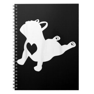 French Bulldog Yoga Pose Love Heart Gift Notebook