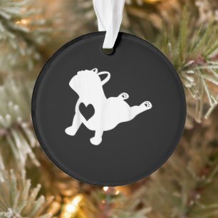 French Bulldog Yoga Pose Love Heart Gift Ornament