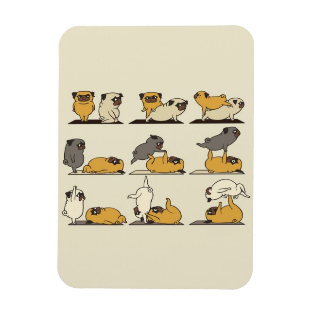 French Bulldog Yoga Poses | Dog Yoga Lovers Magnet (Vertical)