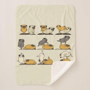 French Bulldog Yoga Poses   Dog Yoga Lovers Sherpa Blanket