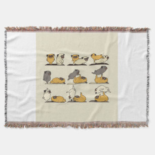French Bulldog Yoga Poses   Dog Yoga Lovers Throw Blanket