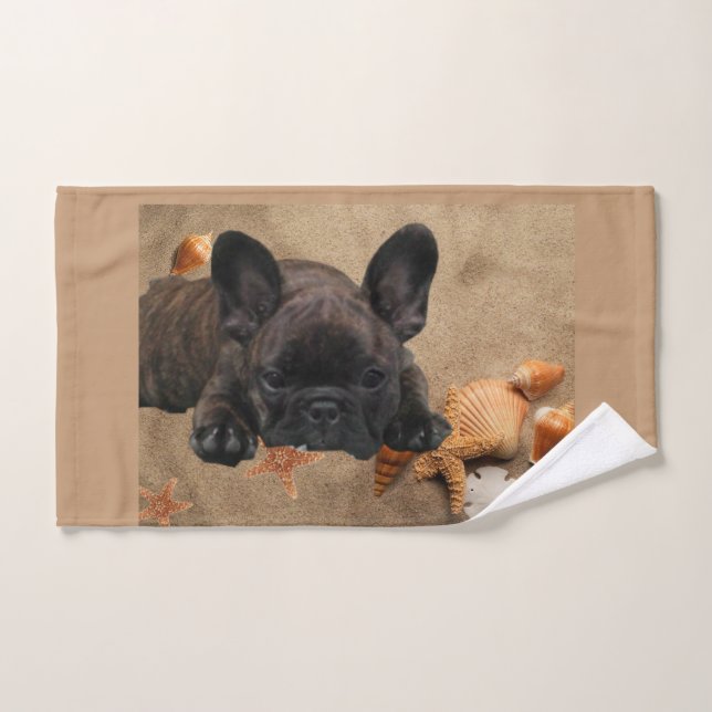 French Bulldogge hello Summer ID Handt Hand Towel (Hand Towel)