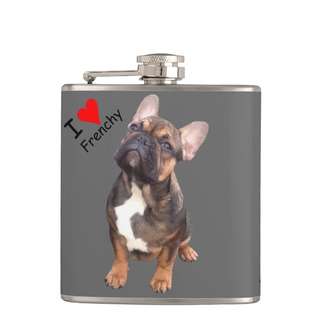 French Bulldoggen Flachmann Hip Flask (Front)
