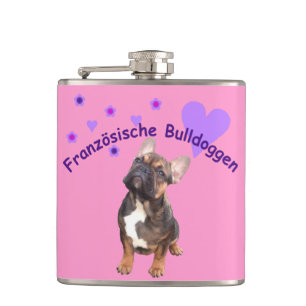 French Bulldoggen flat man Hip Flask