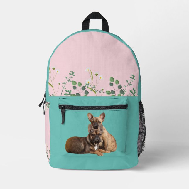 French Bulldoggen Printed Backpack (Front)
