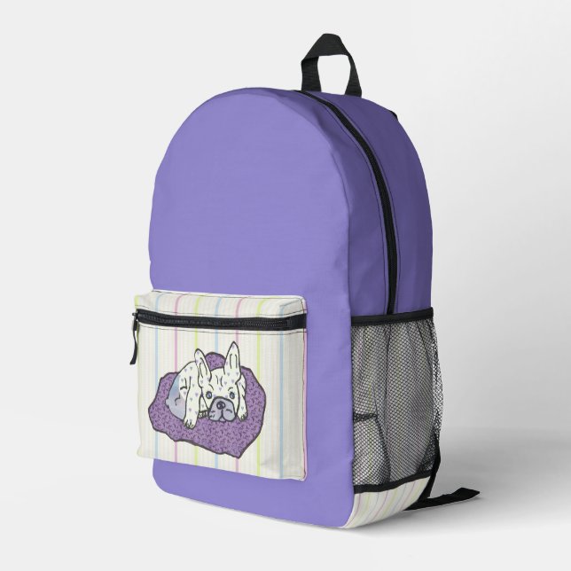 French Bulldoggen Printed Backpack (Back Corner Right)