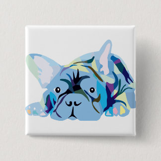 French Bulldogs 15 Cm Square Badge