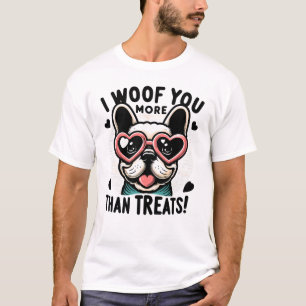 French Bulldog's Amour - Heart Glasses and Hugs T-Shirt