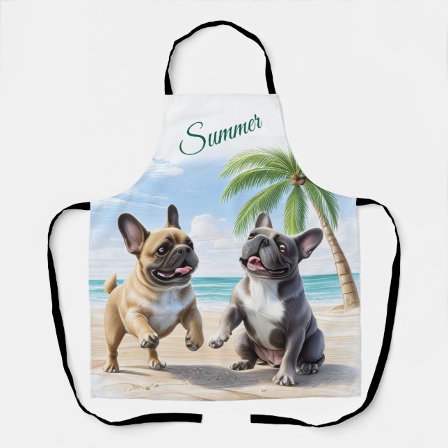 French Bulldogs Beach French Bulldog Apron (Front)