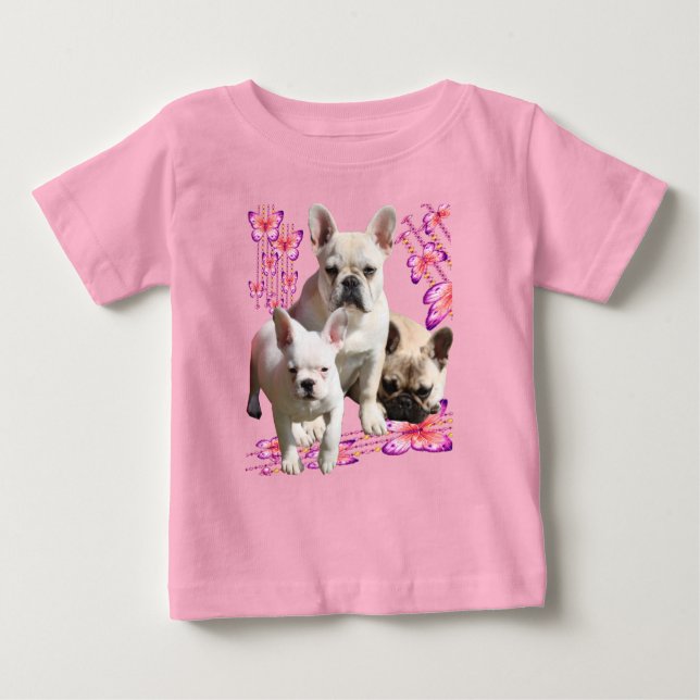 French Bulldogs Butterfly  Bulldog Baby T-Shirt (Front)