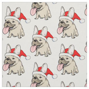 French Bulldogs Christmas Pattern Fabric