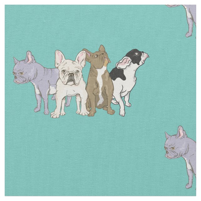 French Bulldogs Fabric (Close Up)