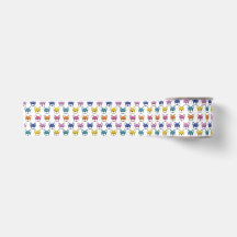 French Bulldogs Fun Animated Multicoloured Ribbon