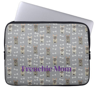 French Bulldogs - grey Laptop Sleeve