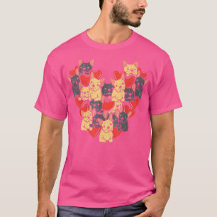 French Bulldogs Hearts Cute Valentines Day Frenchi T-Shirt
