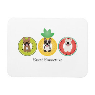 French Bulldogs In Fruit Pool Floats Magnet