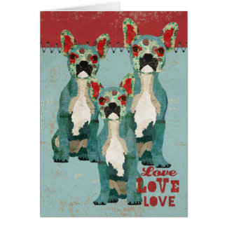 French Bulldogs Love Card