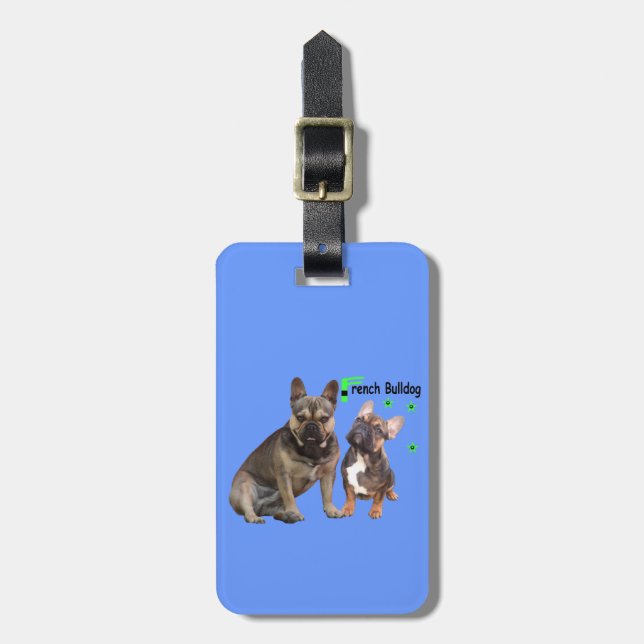 French Bulldogs Luggage Tag (Front Vertical)