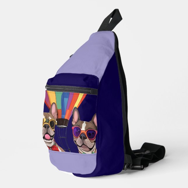 French Bulldogs New Year French Bulldog Sling Bag (Right Corner)
