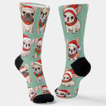 French Bulldogs Pastel Christmas Pattern