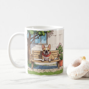 French Bulldogs Pastel with flowers Coffee Mug