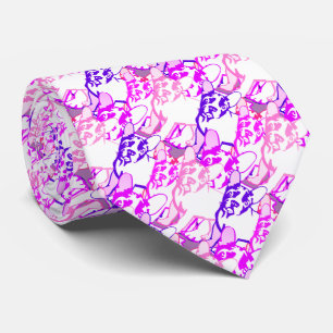 French Bulldogs pink purple white Tie