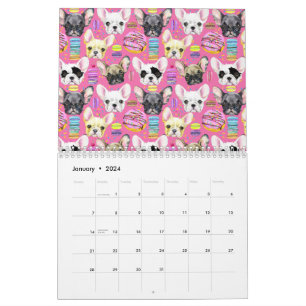 French Bulldogs Rainbow Macaron Cookies Calendar