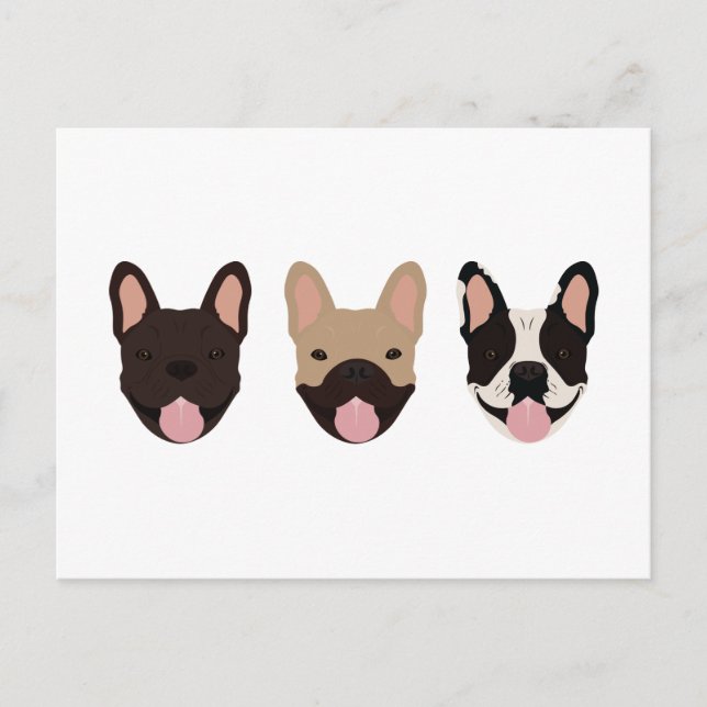 French Bulldogs Smiling Postcard (Front)