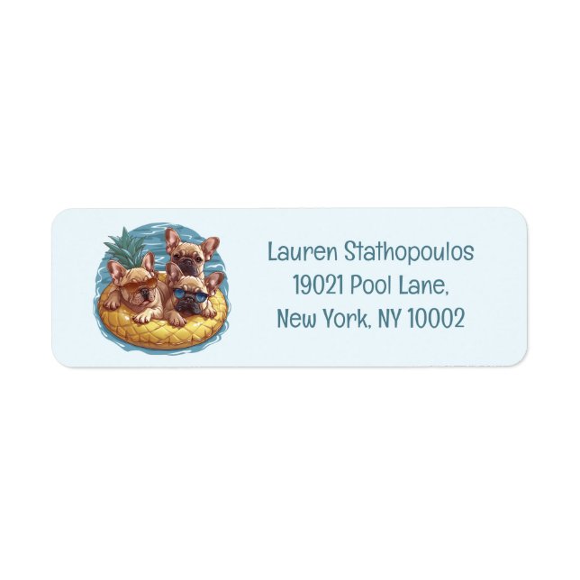 French Bulldogs Summer Pineapple Pool Float (Front)