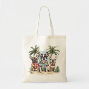 French Bulldogs Wearing Hawaiian Shirts Tote Bag