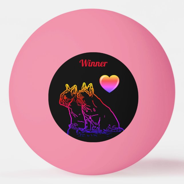 French Bulldogs with Heart French Bulldog Ping Pong Ball (Front)