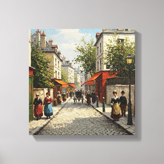 French Busy Street- vintage wall art (Front)